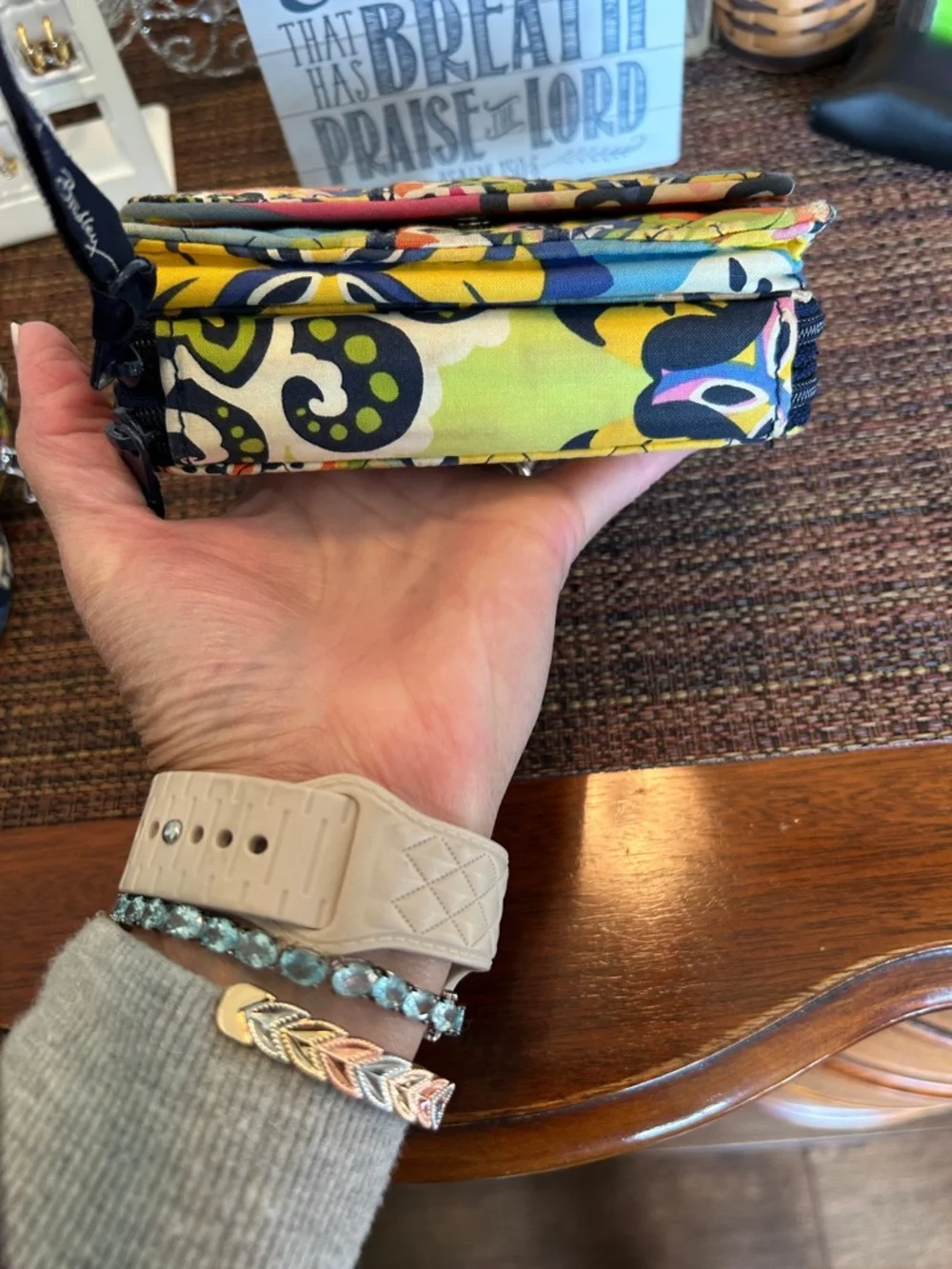 Vera Bradley Quilted Multi-Color Floral Clutch Wallet - Picture 6 of 11